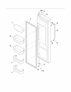 Refrigerator Door Diagram and Parts List for FGUS2647LF2  Frigidaire Refrigerator