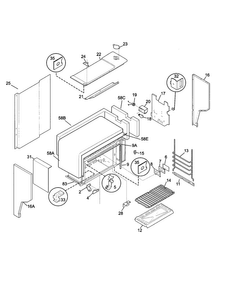 Upper Body Diagram and Parts List for TGO336BGD2  Tappan Range