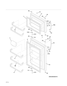 Doors Diagram and Parts List for 25360409410  Kenmore Refrigerator