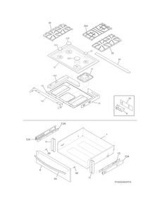 Top/drawer Diagram and Parts List for FGDS3065PFG  Frigidaire Range