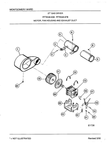 Motor, Fan Housing And Exhaust Duct Diagram and Parts List for 8348B  Frigidaire Dryer