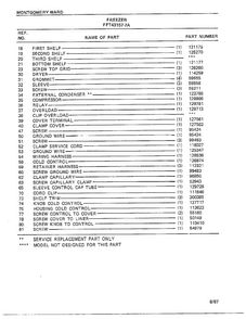 Freezer Page 4 Diagram and Parts List for 43157A-7  Frigidaire Freezer