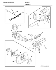 Control Diagram and Parts List for LFSS2612TF2  Frigidaire Refrigerator