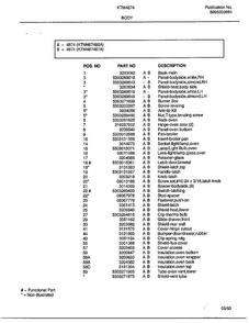 Body Page 2 Diagram and Parts List for 4874-87A  Frigidaire Range