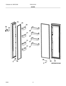 Doors Diagram and Parts List for FRSG1915AV  Frigidaire Refrigerator