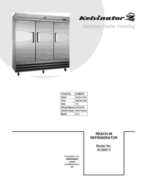 01 - COVER SHEET Diagram and Parts List for KCBM72R  Frigidaire Refrigerator