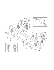 Control Panel Diagram and Parts List for FFLE1011MW2  Frigidaire Washer Dryer Combo