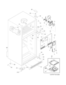 Cabinet Diagram and Parts List for FFHT1831QQ0  Frigidaire Refrigerator