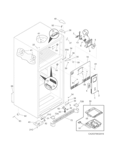Cabinet Diagram and Parts List for 25370633411  Kenmore Refrigerator