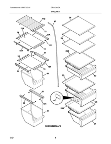 Part Location Diagram of 5304526918 Frigidaire Crisper Cover - Middle Drawer