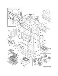 Lower Oven Diagram and Parts List for CPMC3085KF3  Frigidaire Microwave Oven Combo