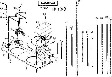 Electrical Diagram and Parts List for 867736734  Frigidaire Furnace