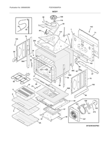 Body Diagram and Parts List for FGEW3065PDA  Frigidaire Wall Oven