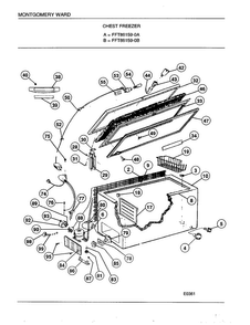 Chest Freezer Diagram and Parts List for 83159B  Frigidaire Freezer