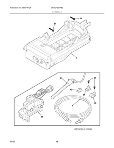 Ice Maker Diagram and Parts List for CRSEH237AB0  Frigidaire Refrigerator