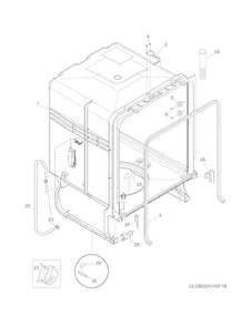 Tub Diagram and Parts List for FGBD2438PW4A  Frigidaire Dishwasher