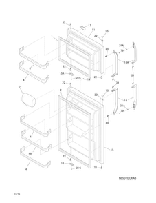 Doors Diagram and Parts List for FFTR2021QW0  Frigidaire Refrigerator