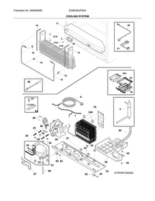 Cooling System Diagram and Parts List for E23BC68JPSDA  Electrolux Refrigerator
