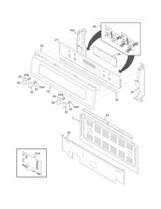 Backguard Diagram and Parts List for FGEF306TMBC  Frigidaire Range