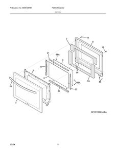 Door Diagram and Parts List for FCRE3083ASC  Frigidaire Range
