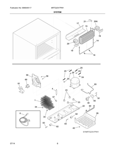 Part Location Diagram of 218513300 Westinghouse Digital Refrigerator compressor grommet