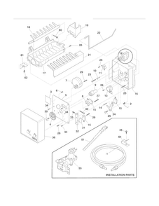 Ice Maker Diagram and Parts List for FRT21IL6JW6  Frigidaire Refrigerator