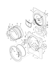 Front Panel/lint Filter Diagram and Parts List for EIED50LIW0  Electrolux Dryer