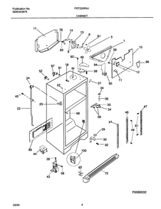 Cabinet Diagram and Parts List for OEM1-FRT22KRAJQ0  Frigidaire Refrigerator