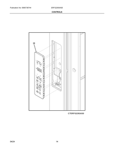 Controls Diagram and Parts List for ERFG2393AS5  Frigidaire Refrigerator