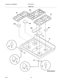 MAIN TOP Diagram and Parts List for FGGF304DLF2  Frigidaire Range