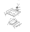 TOP & DRAWER Diagram and Parts List for KF450GDD2  Frigidaire Range