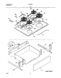 TOP / DRAWER Diagram and Parts List for FES355ASB  Frigidaire Range