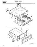 TOP / DRAWER Diagram and Parts List for FEF357CESA  Frigidaire Range