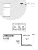 COVER Diagram and Parts List for FRT18HP7DW4  Frigidaire Refrigerator
