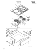TOP / DRAWER Diagram and Parts List for FES367CETF  Frigidaire Range