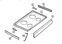TOP Diagram and Parts List for REM638BDL3  Frigidaire Range