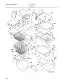 SHELVES Diagram and Parts List for FRS6L9EFSS5  Frigidaire Refrigerator