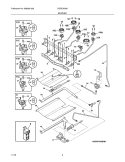 BURNER Diagram and Parts List for CGGF3032KBJ  Frigidaire Range
