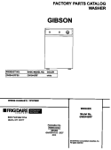 COVER Diagram and Parts List for GWS445RFS0  Gibson Washer