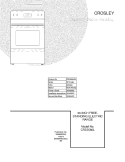 COVER Diagram and Parts List for CRE3580LSA  Crosley Range