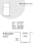 COVER Diagram and Parts List for FRT21S6AQF  Frigidaire Refrigerator