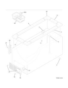 Cabinet Diagram and Parts List for 25312512410  Kenmore Freezer