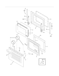 Door Diagram and Parts List for FFGS3025LSE  Frigidaire Range