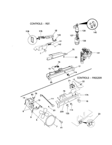 Controls Diagram and Parts List for FRS26ZRGD7  Frigidaire Refrigerator