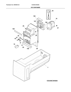Ice Container Diagram and Parts List for EI23BC35KSBA  Electrolux Refrigerator
