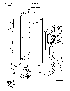 Freezer Door Diagram and Parts List for WRS20WRHW5  Westinghouse Refrigerator
