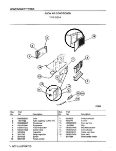 Room Air Conditioner Page 2 Diagram and Parts List for 5121A  Frigidaire Air Conditioner