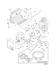 Ice Maker Diagram and Parts List for FFHS2611LB8  Frigidaire Refrigerator
