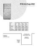 COVER Diagram and Parts List for FFTR1814LB8  Frigidaire Refrigerator