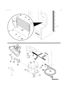 System Diagram and Parts List for 25328732C1  Kenmore Freezer